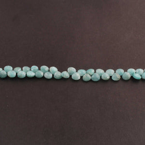 1 Strand Amezonite Faceted Briolettes-  Heart  Shape Beads-8 mm 9-Inches BR02722 - Tucson Beads