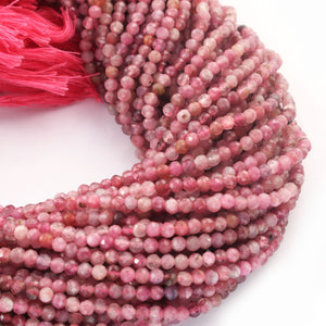 1 Strand Strawberry Quartz Faceted Rondelles - Pink Rutile Roundel Beads 3mm 12.5 Inches RB0209 - Tucson Beads