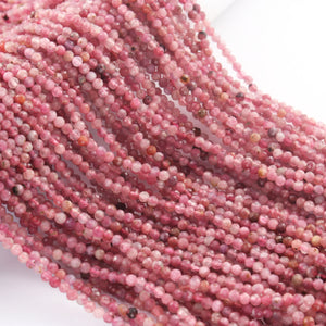 1 Strand Strawberry Quartz Faceted Rondelles - Pink Rutile Roundel Beads 3mm 12.5 Inches RB0209 - Tucson Beads