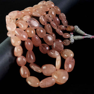 750 carats 1 Strands Of Genuine  Morganite Assorted shape Necklace - Faceted Assorted  Beads - Rare & Natural Necklace - Stunning Elegant Necklace 5mm-8mm-19 inch BRU068 - Tucson Beads
