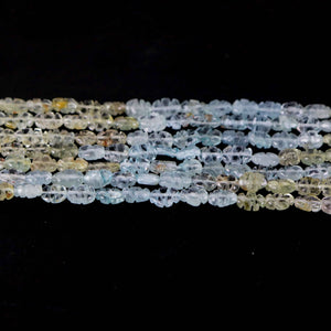 1 Strands  Multi Aquamarine Smooth Carved Finest Quality  Smooth  Beads Briolettes 6mmx4mm-8mmx4mm 13 inches BR3641 - Tucson Beads
