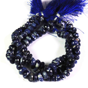 1 Strand  Sodalite Faceted Rondelles -  Sodalite Roundelle Beads 7mm-8mm 8 Inches BR1880 - Tucson Beads