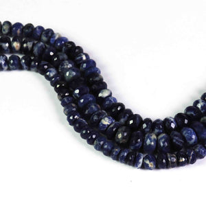 1 Strand  Sodalite Faceted Rondelles -  Sodalite Roundelle Beads 7mm-8mm 8 Inches BR1880 - Tucson Beads