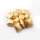 1 Stand Gold Plated Designer Copper Square Shape Beads, Copper Beads, Jewelry Making, 24mm, 8 inches GPC604 - Tucson Beads