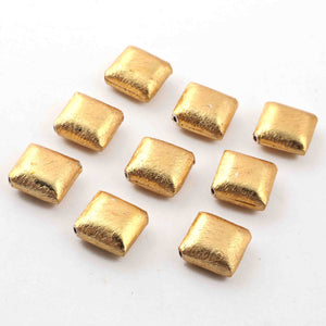 1 Stand Gold Plated Designer Copper Square Shape Beads, Copper Beads, Jewelry Making, 24mm, 8 inches GPC604 - Tucson Beads