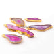 5  Pcs Pink Druzzy Geode Raw Drusy 24k Gold Plated Pendant - Electroplated Gold Druzy Pendant 68mmx12mm-35mmx11mm   DRZ189 - Tucson Beads