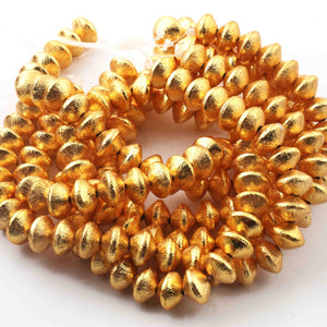 1 Strand 24k Gold Plated Copper Casting Half Cap Beads - Jewelry- 10mm 8 Inches GPC608 - Tucson Beads