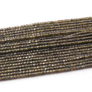 5 Long Strands Dark Green Zircon Gemstone Rondelles - Gemstone beads Rondelles - 3mm 13 inch RB115 - Tucson Beads