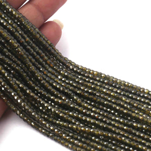 5 Long Strands Dark Green Zircon Gemstone Rondelles - Gemstone beads Rondelles - 3mm 13 inch RB115 - Tucson Beads