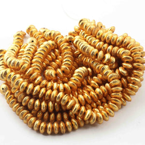 1 Strand 24k Gold Plated Copper Casting Half Cap Beads - Jewelry- 8mmx9mm 7.5 Inches GPC602 - Tucson Beads