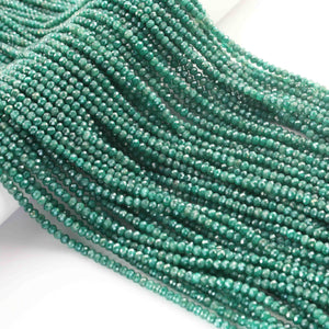 1 Strand Green Silverite Faceted Gemstone Round Balls , Jewelry Making Supplies 3mm 13 Inches RB0217 - Tucson Beads
