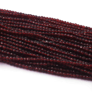 5 Strands Mozambique Garnet Faceted Rondelles - Gemstone Rondelles - 3mm 13.5 Inches RB087 - Tucson Beads
