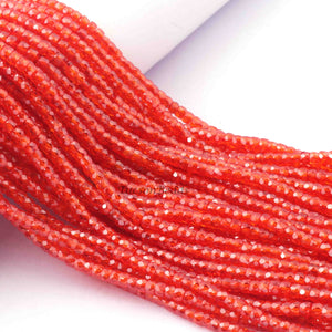 5 Long Strands Orange Zircon Gemstone Rondelles - Gemstone beads Rondelles - 3mm 14 inch RB012 - Tucson Beads