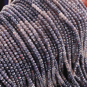 1 Strand Blue Silverite Faceted Rondelles  - Gemstone Round Balls Beads 3mm 13 Inches RB0227 - Tucson Beads