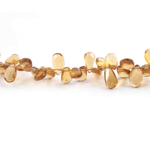1 Strand Beer Quartz Faceted Briolettes - Pear Shape Briolette , Jewelry Making Supplies 9mmx6mm-7mmx4mm 10 Inches BR3956 - Tucson Beads