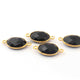 10 Pcs Black Onyx Faceted  Oval 24k Gold Plated Connector - Oval Shape Connector   21mmx10mm PC087 - Tucson Beads