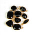10  Pcs Black Onyx Faceted Assorted  Shape 24k Gold Plated Pendant & Connector - 19mmx11mm-14mmx11mm-PC594
