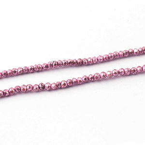 1 Strand Pink Pyrite Faceted Rondelles  -Round Shape  Rondelles  3mm  -12 Inches BR1177 - Tucson Beads