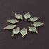 10 Pcs Green Chalcedony Pear Shape 24k Gold Plated Connector-  Faceted Connector  21mmx11mm PC781