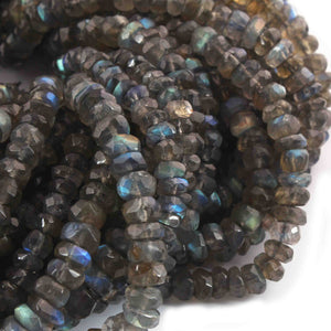 1 Strand Natural Labradorite Faceted Briolettes - Round Shape Briolette , Jewelry Making Supplies 6mm 16 Inches BR3912 - Tucson Beads