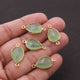 10 Pcs Green Chalcedony Pear Shape 24k Gold Plated Connector-  Faceted Connector  21mmx11mm PC781 - Tucson Beads