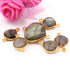 8  Pcs Labradorite 24k Gold Plated Faceted Heart Shape Connector Double Bail  - 23mmx18mm-17mmx10mm  PC020