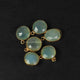 8   Pcs Green Aqua Chalcedony  Faceted Round Shape 24k Gold Plated Pendant - 18mmx14mm-PC665 - Tucson Beads