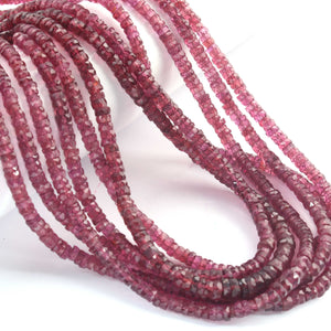 1 Strand Rhodonite Garnet Faceted Rondelles - Rhodonite Garnet Round Beads  4 mm 16 Inches BR02717 - Tucson Beads