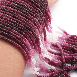 1 Strand Natural Shaded Pink Sapphire Faceted Rondelles - Faceted Beads - Gemstone Beads - 3mm -17 Inch BR01260 - Tucson Beads