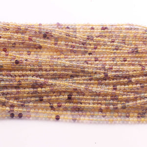 5 Strands Yellow Fluorite 2mm Gemstone Faceted Balls - Gemstone Round Ball Beads 13 Inches RB0446 - Tucson Beads