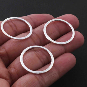 9 Pcs Silver Plated Copper Ring Charms, Round Charm, Scratch Copper Ring, Jewelry Making Tools, 24mm, 108 - Tucson Beads