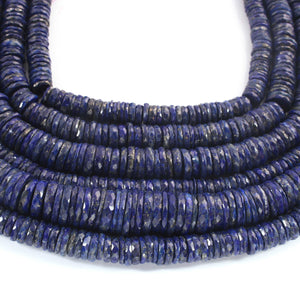 1 Strand  Lapis Lazuli Faceted  Heishi Rondelles - Wheel  Roundelles  - 7mm-14mm -14 Inches  BR02631 - Tucson Beads
