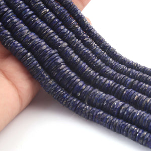 1 Strand  Lapis Lazuli Faceted  Heishi Rondelles - Wheel  Roundelles  - 7mm-14mm -14 Inches  BR02631 - Tucson Beads