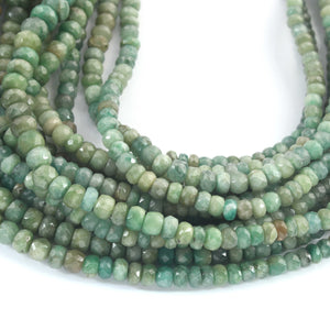 1  Long Strand Chrysoprase Faceted Roundells -Round  Shape Roundells 4mm-9mm-16 Inches BR02739 - Tucson Beads
