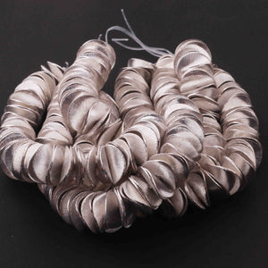 1 Strand Wavy Disc Beads 925 Silver Plated On Copper -Potato Chips Beads  10mm-12mm 8 inch Strand GPC1172 - Tucson Beads