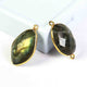 4  Pcs Labradorite  Faceted Assorted  Shape 24k Gold Plated Pendant & Connector - 27mmx18mm-PC518 - Tucson Beads