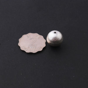 1 Strands Silver Plated Copper Ball Beads, Brush Copper Beads, Copper Ball, Jewelry Making 16mm 8 Inches, GPC080 - Tucson Beads