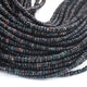1 Long Strand Black Ethiopian Welo Heishi Opal Faceted Wheel Rondelles - Ethiopian Wheel  Roundelles Beads 4mm-5mm 16 Inches long BR02724 - Tucson Beads