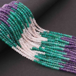 4 Strands Excellent Quality Multi Stone Faceted Rondelles - Mix Stone Roundles Beads 3mm 13.5 Inches RB250 - Tucson Beads