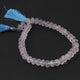 1 Strand Pink Quartz Silver Coated  Faceted  Rondelles -Round Rondelles  Gemstone Beads - 10mm  10 Inches BR1128 - Tucson Beads