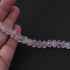 1 Strand Pink Quartz Silver Coated  Faceted  Rondelles -Round Rondelles  Gemstone Beads - 10mm  10 Inches BR1128