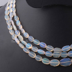 Ethiopian Opal Oval Beaded Necklace - Necklace With Lock - Long Knotted Beads Necklace -Single Wrap Necklace - Gemstone Necklace (Without Pendant) BR-0401 - Tucson Beads