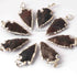 11 Pcs Brown Jasper Arrowhead 925 Silver Plated Charm Pendant -  Electroplated With Silver Edge -44mmx22mm-10mmx7mm AR021