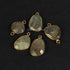 5  Pcs Golden Rutile Faceted Assorted Shape 24k Gold Plated Pendant& Connector - 19mmx13mm-PC674