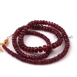 Thai Ruby Beaded Necklace - Necklace With Lock - Long Knotted Beads Necklace -Single Wrap Necklace - Gemstone Necklace (Without Pendant) BR-0405 - Tucson Beads
