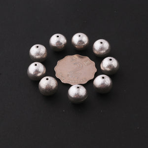 2 Strands Silver Plated Copper Ball Beads, Brush Copper Beads, Copper Ball, Jewelry Making  12mm 8 Inches, GPC077 - Tucson Beads