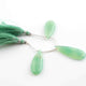 1 Strand Green Chalcedony Smooth Briolettes - Pear DropBriolettes - 34mmx13mm-38mmx13mm 4 Inches BR1769 - Tucson Beads