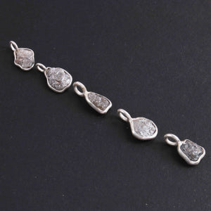 1 Pc Natural Black Slice Raw Diamond 925 Sterling Silver  Pendant- Diamond Slice Pendant, Uncut Diamond,  -12mmx7mm-15mmx7mm BDU095 - Tucson Beads