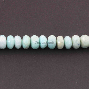1 Strand Amazonite Faceted Roundels -Round Shape  Roundels 9mm-8 Inches BR3162 - Tucson Beads