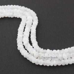 1 Long  Strand White  Labradorite Faceted Roundels - Round Shape Roundels 6mmx8mm-5mmx6mm- 12 Inches BR2731 - Tucson Beads